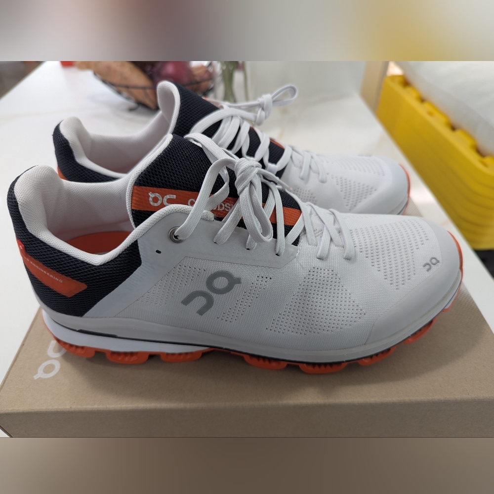 Never Worn, Still In Box! On Cloudsurfer 6 Running Shoes Frost Flame Men 11